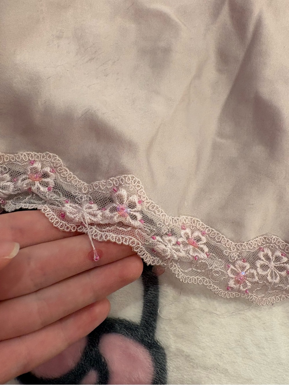 Ninety Pink 100% Silk Floral Lace Y2K Cami Top - Picture 10 of 10